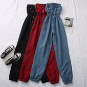 Salopetă casual de damă cu umerii goi și fermoar