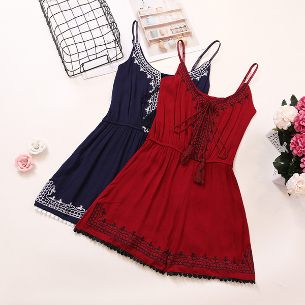 Model nou de salopete dama cu bretele subtiri si cravate