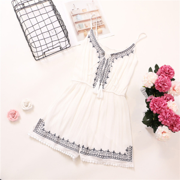 Model nou de salopete dama cu bretele subtiri si cravate