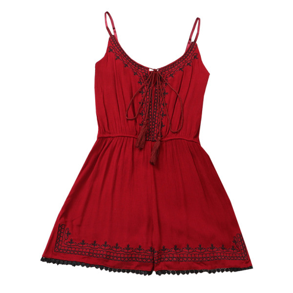 Model nou de salopete dama cu bretele subtiri si cravate