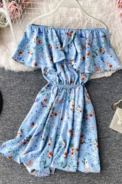 Salopeta de dama cu model floral si bucle