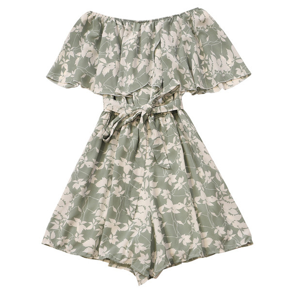 Salopeta de dama cu motive florale si decolteu barca