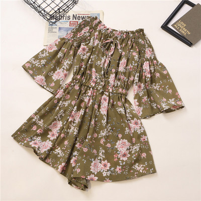 Γυναικεία ολόσωμη φόρμα με κοντά μανίκια και κορδόνια