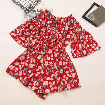 Γυναικεία ολόσωμη φόρμα με κοντά μανίκια και κορδόνια