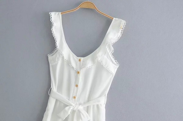 Salopetă lungă și largă, cu bretele și bucle