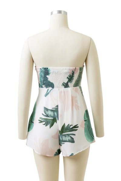 Salopetă scurtă, cu model floral