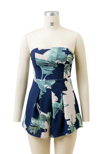 Salopetă scurtă, cu model floral