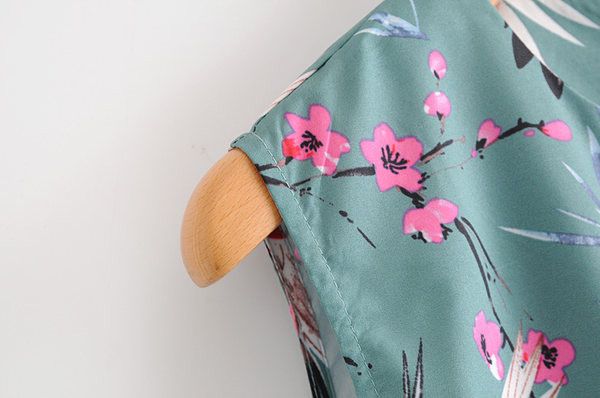 Salopetă lungă de zi cu centură și model cu model