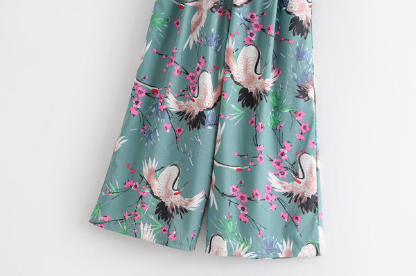 Salopetă lungă de zi cu centură și model cu model