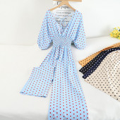 Salopeta de dama cu maneci scurte si cravate