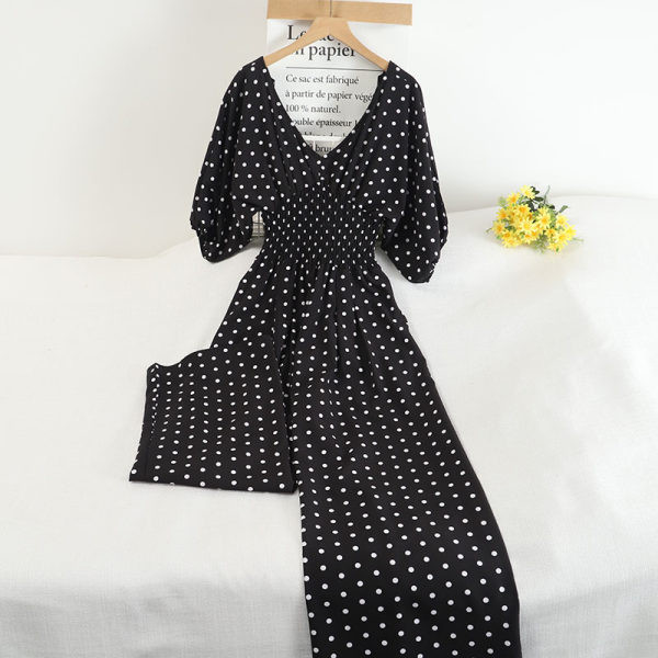 Salopeta de dama cu maneci scurte si cravate