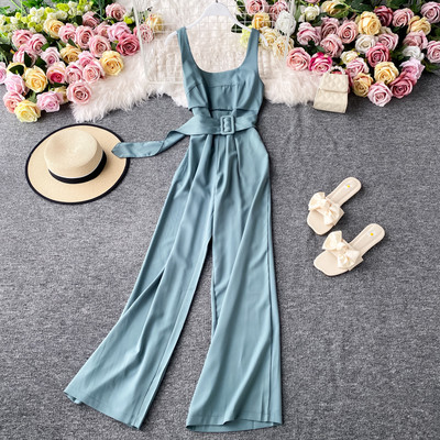 Salopeta lunga de dama cu centura in talie