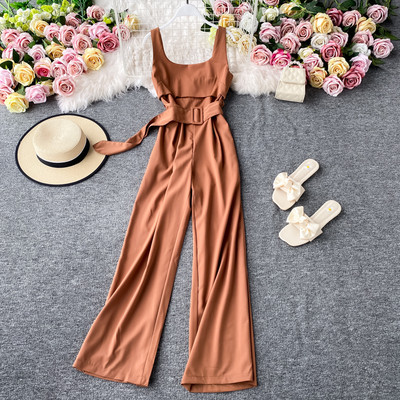 Salopeta lunga de dama cu centura in talie