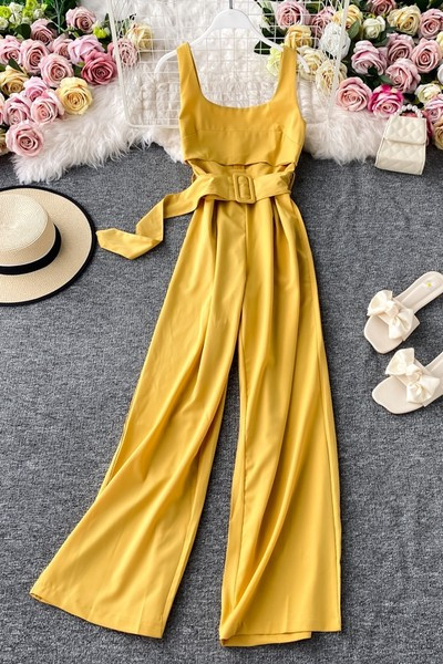 Salopeta lunga de dama cu centura in talie