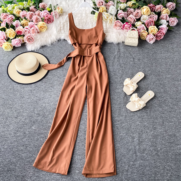 Salopeta lunga de dama cu centura in talie