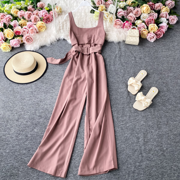 Salopeta lunga de dama cu centura in talie