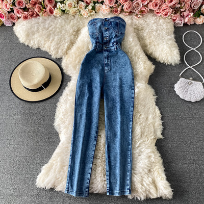 Salopeta de dama cu nasturi fara bretele in albastru si negru