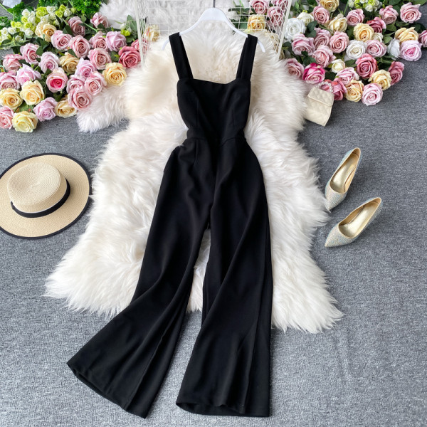 Salopetă casual de damă cu decolteu pătrat