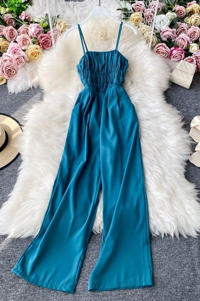 Salopeta lunga de dama cu bretele elastice si subtiri