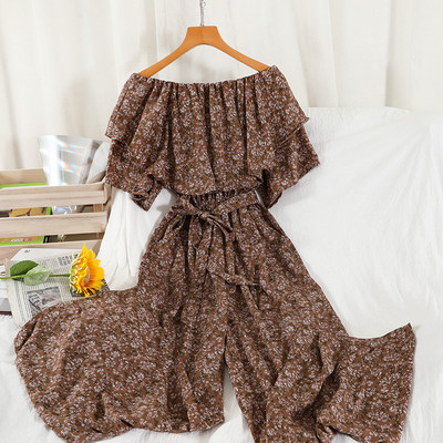 Salopeta dama cu centura si model floral