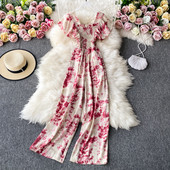 Salopeta de dama colorata cu maneci scurte si elastic