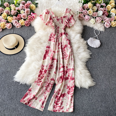 Salopeta de dama colorata cu maneci scurte si elastic