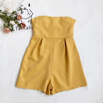 Salopetă scurtă de damă modernă cu umerii goi - în mai multe culori