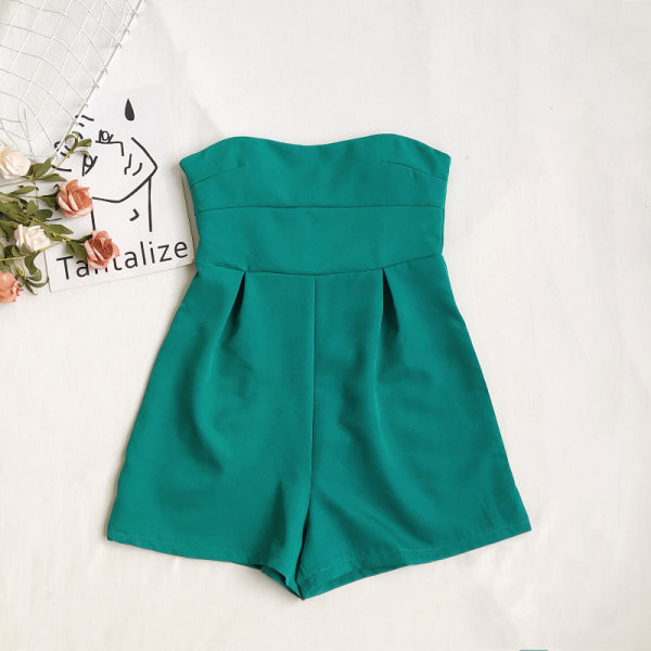 Salopetă scurtă de damă modernă cu umerii goi - în mai multe culori