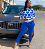 Set de bluză de damă modern cu model și pantaloni