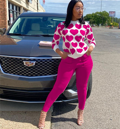 Set de bluză de damă modern cu model și pantaloni