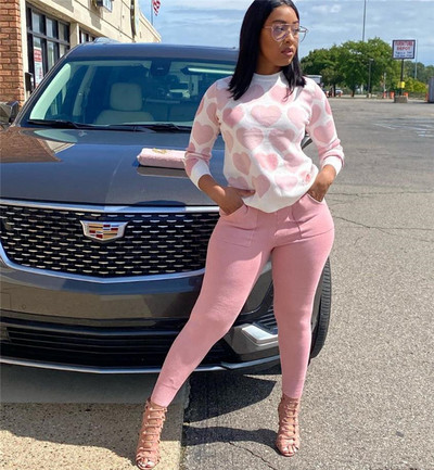 Set de bluză de damă modern cu model și pantaloni