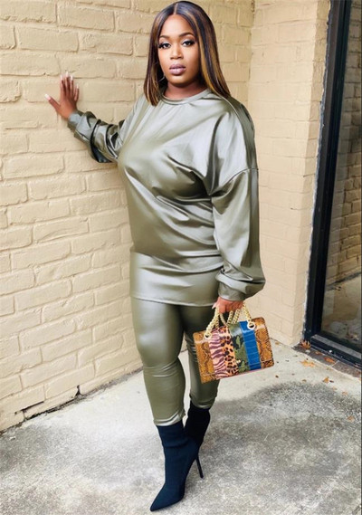 Set de jambiere și bluză model simplu de damă elegant