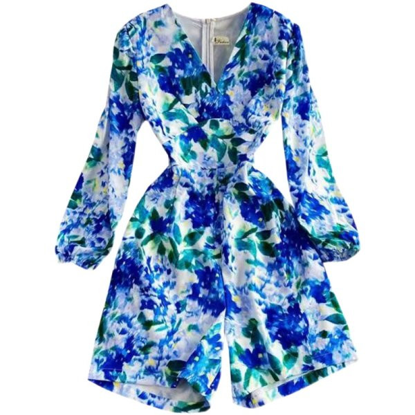 Salopeta de dama cu decolteu in V si maneci lungi