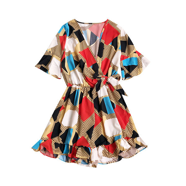 Salopetă de damă modernă cu decolteu spitz și mâneci largi