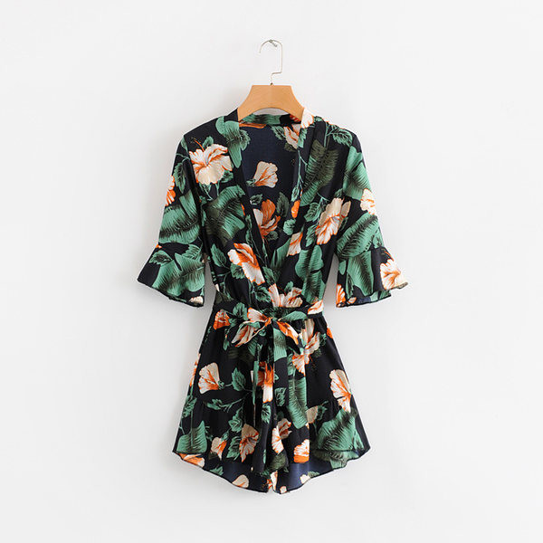 Salopeta scurta de vara cu model floral