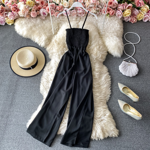 Ženski dugi kombinezon na tanke naramenice