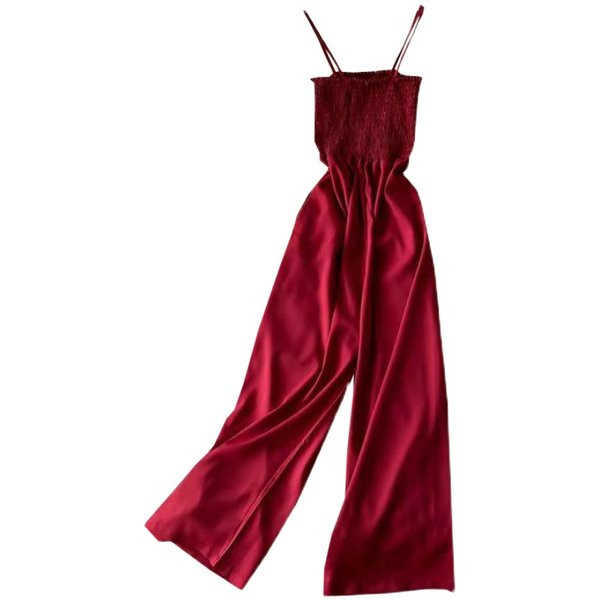 Ženski dugi kombinezon na tanke naramenice