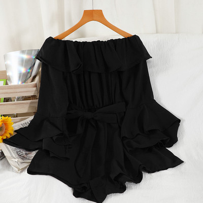 Salopetă modernă de damă cu mâneci 3/4 și curea