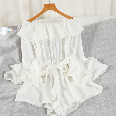 Salopetă modernă de damă cu mâneci 3/4 și curea