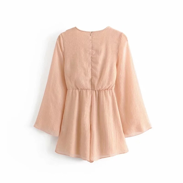 Salopeta scurta de dama cu bucle si talie elastica