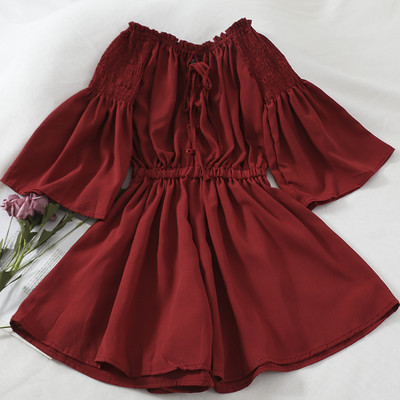 Salopeta de dama cu talie elastica si cravate