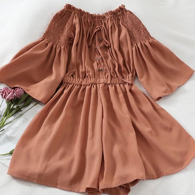 Salopeta de dama cu talie elastica si cravate