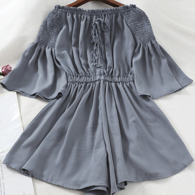 Salopeta de dama cu talie elastica si cravate