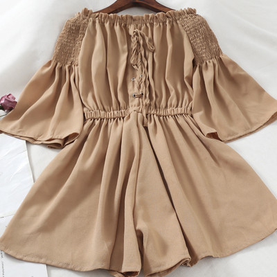 Salopeta de dama cu talie elastica si cravate