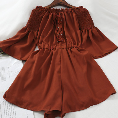 Salopeta de dama cu talie elastica si cravate