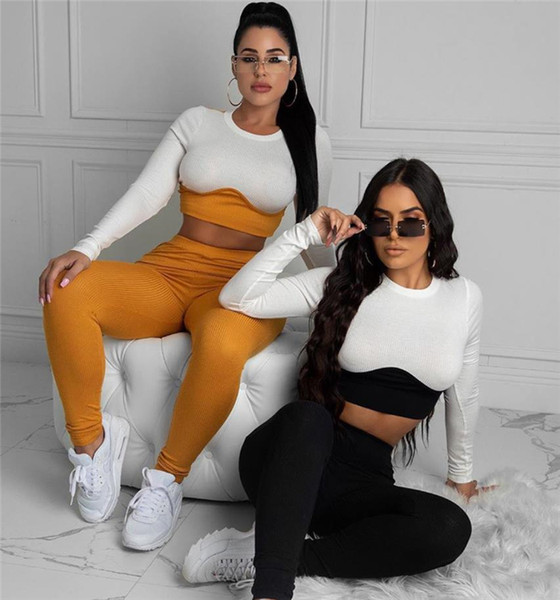 Set de jambiere pentru femei și o bluză scurtă cu mâneci lungi