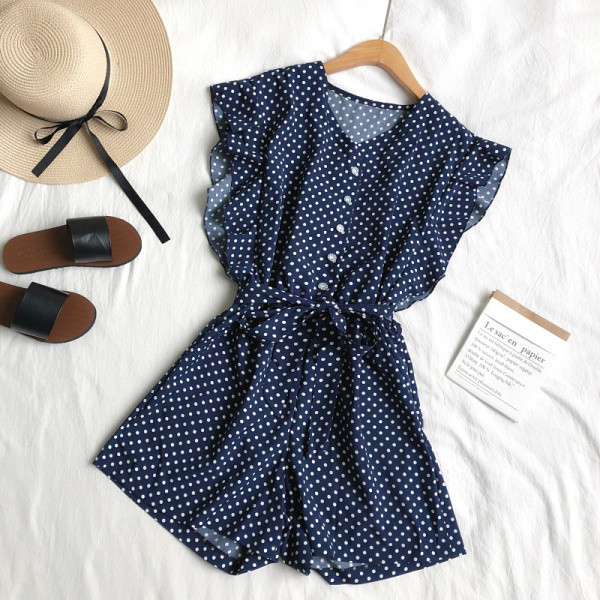 Salopeta de dama cu buline si nasturi