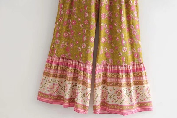 Salopetă lungă casual, cu picioare largi și nasturi