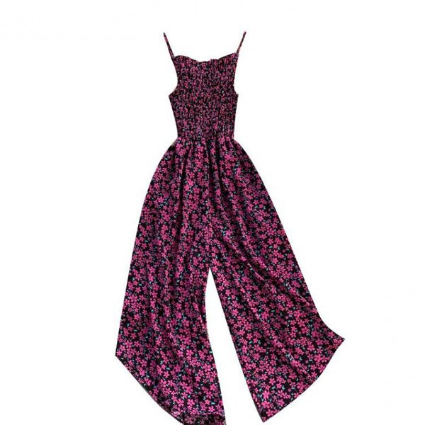 Ženski kombinezon cvjetnog dana i širokih nogavica