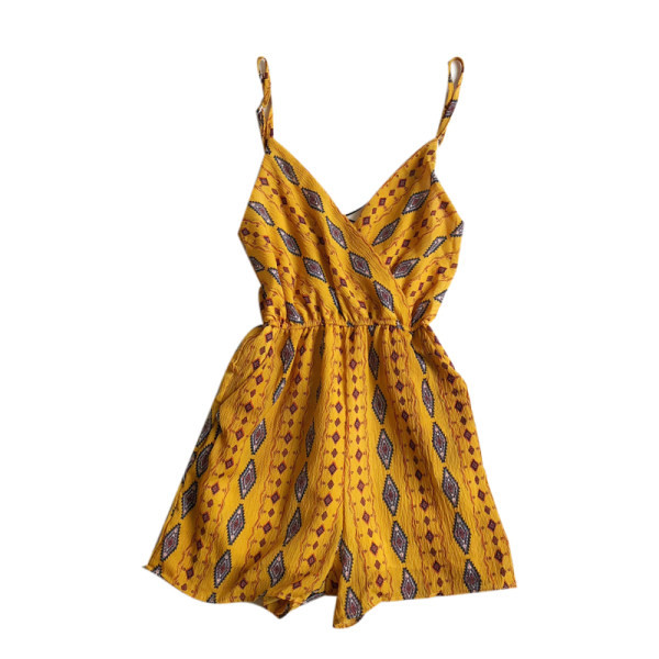 Salopetă de damă colorată cu decolteu în V